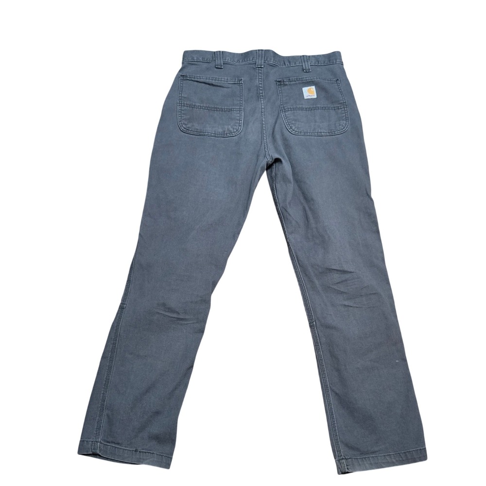 Carhartt Mens Gray Straight Fit Canvas Work Pants 34x30 Utility Carpenter